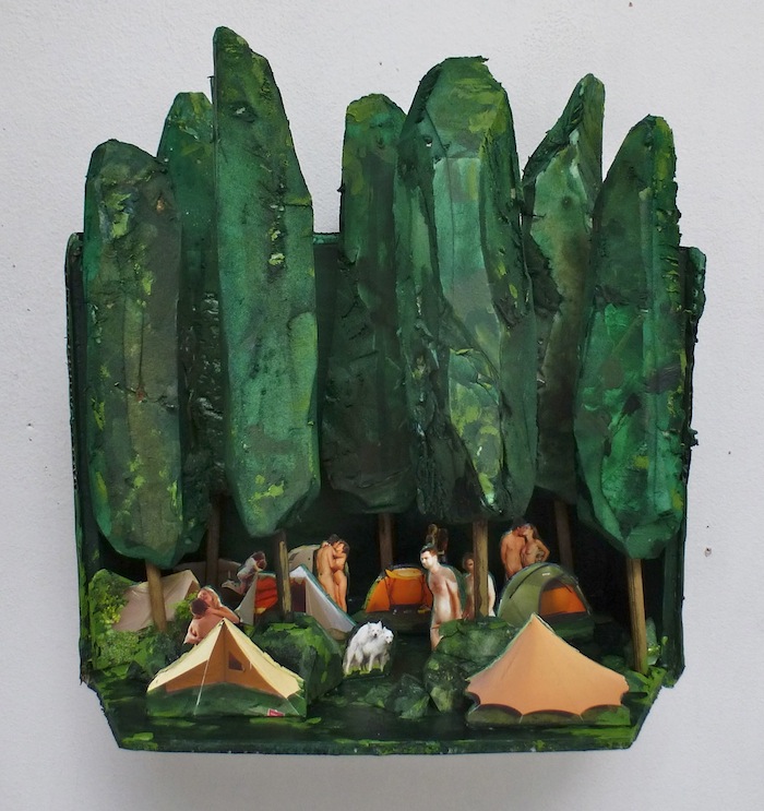 Marit Dik, Z.T. (kamperen), 2014, diorama, 28x28x16 cm Marit Dik, Z.T. (kamperen), 2014, diorama, 28x28x16 cm